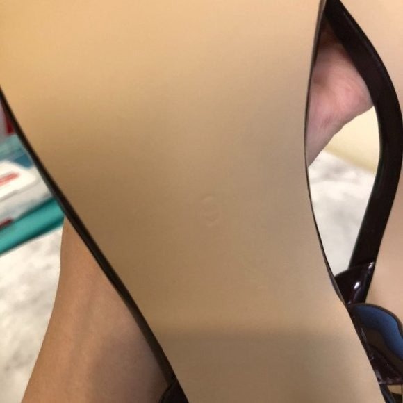 FSJ Size 9 Dark Red Brown Wine Open Toe Slingback Sandal Heels - Picture 7 of 8